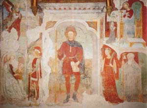 S. Rocco, S. Martino, S. Antonio Abate e S. Giovanna d'Arco affresco attribuito ai fratelli pesenti di Sabbioneta